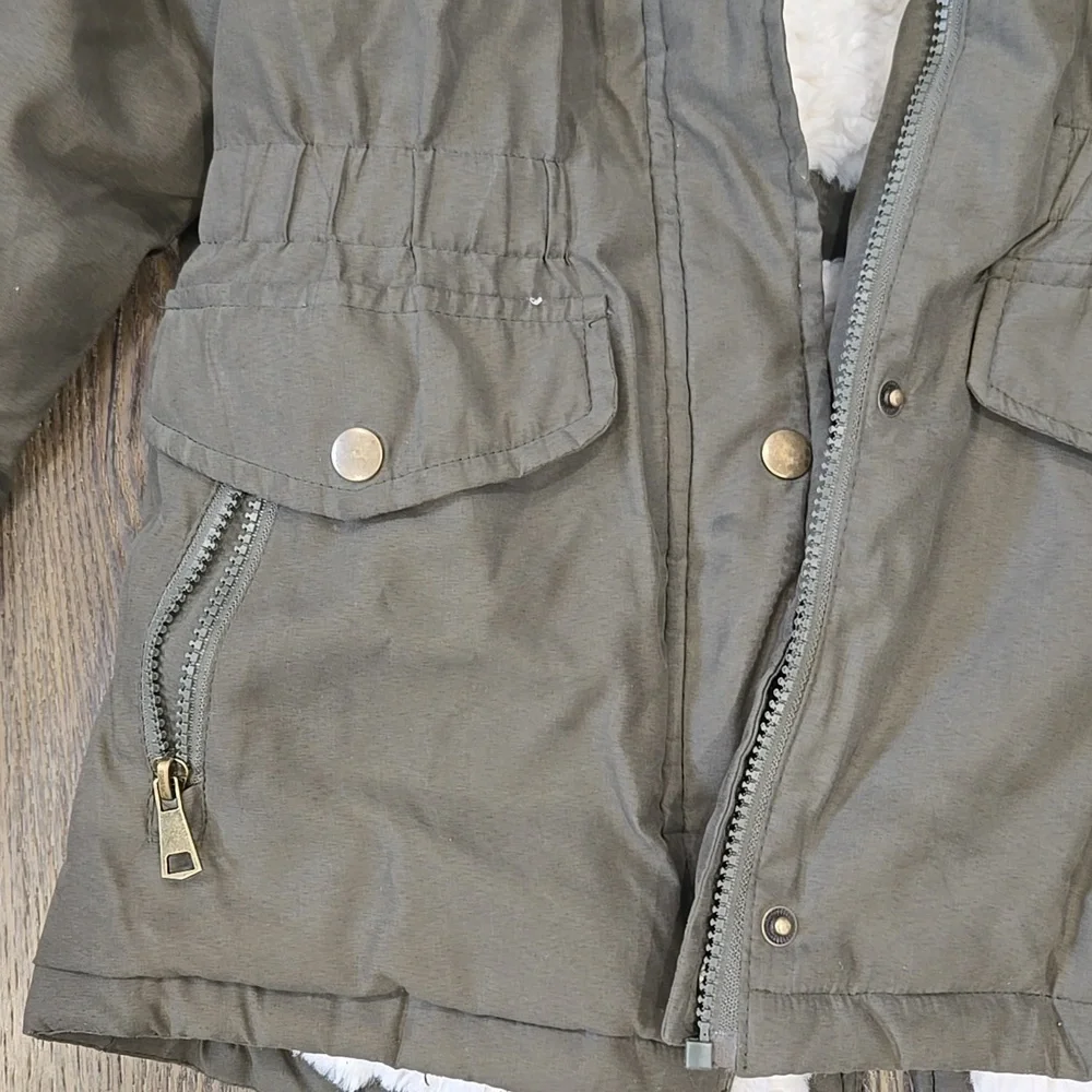 Rothschild | Olive Green Hooded Girls Coat Size Medium